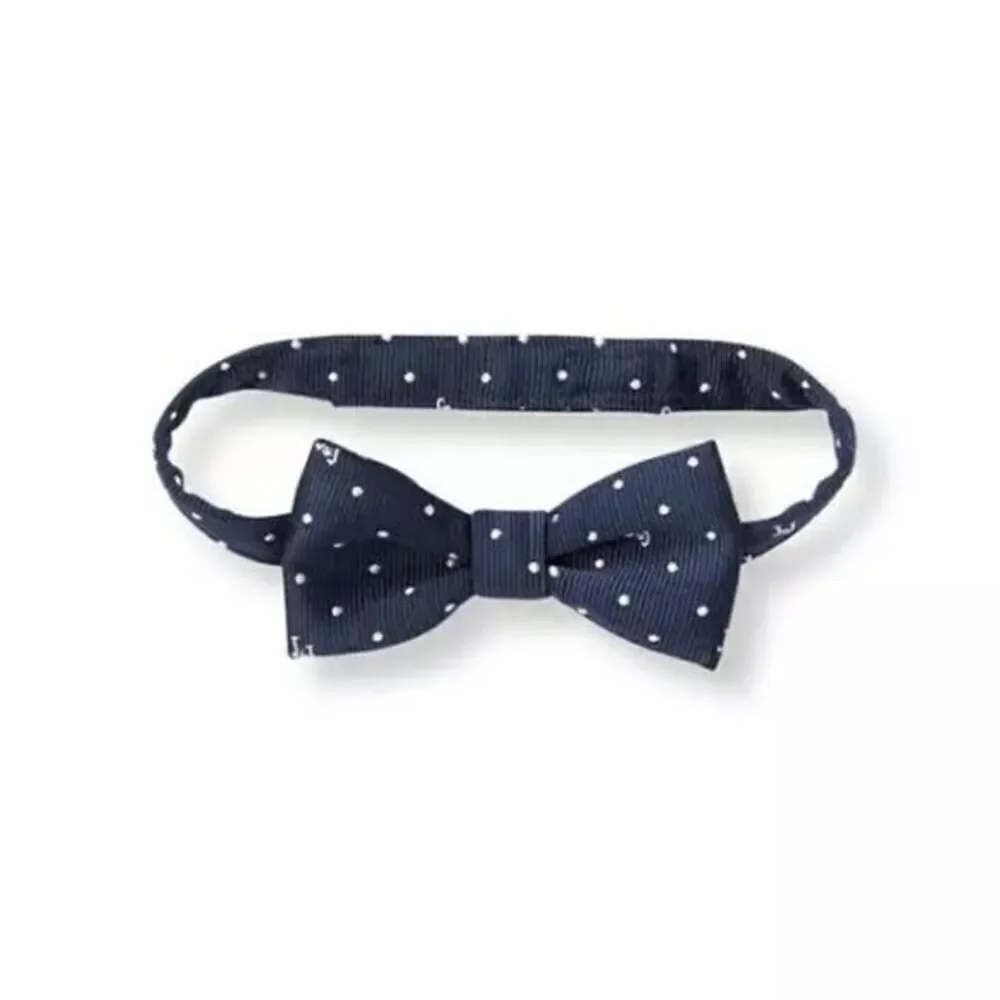Janie and‎ Jack Boys Navy Blue Polka Dot Bow Tie Adjustable Neck Strap Formal